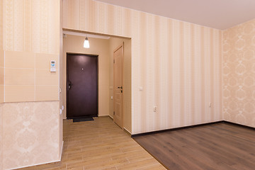 Image showing Interior one-bedroom apartments, the view from the room to the front door