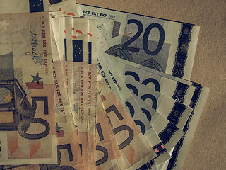 Image showing Vintage Fifty and Twenty Euro notes