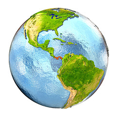 Image showing Panama in red on full Earth
