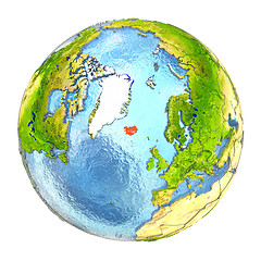 Image showing Iceland in red on full Earth