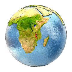 Image showing Malawi in red on full Earth