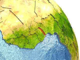 Image showing Togo on Earth in red