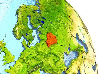 Image showing Belarus on Earth in red