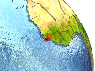 Image showing Guinea-Bissau on Earth in red