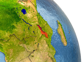 Image showing Malawi on Earth in red