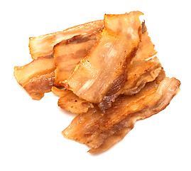 Image showing grilled bacon on white