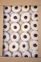 Image showing Assorted different Delicious donuts in a box