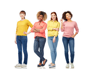 Image showing happy young women over white background