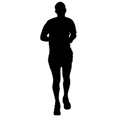 Image showing Silhouettes. Runners on sprint, men. illustration