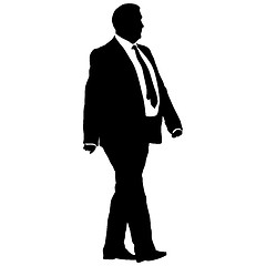 Image showing Silhouette businessman man in suit with tie on a white background. illustration