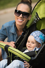 Image showing mother and baby in the park