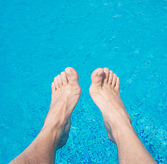 Image showing legs in the water