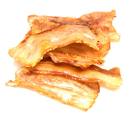 Image showing cooked bacon on white