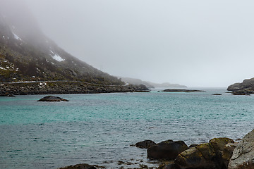 Image showing coastal road in mist