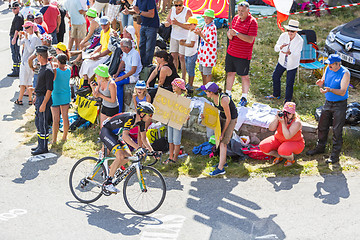 Image showing The Cyclist Jacques Janse van Rensburg on Col du Glandon - Tour 