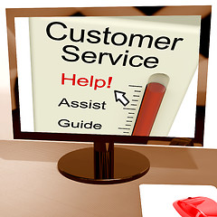 Image showing Customer Service Help Meter Shows Assistance And Support Online