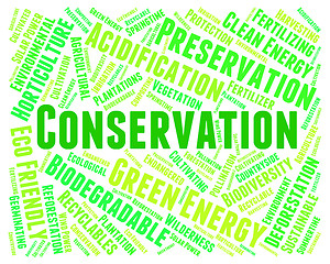 Image showing Conservation Word Indicates Earth Friendly And Conserving