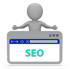 Image showing Seo Webpage Means Search Engine 3d Rendering