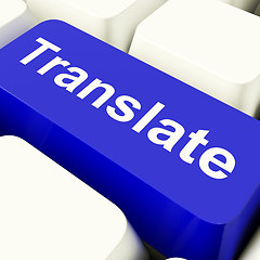 Image showing Translate Computer Key In Blue Showing Online Translator