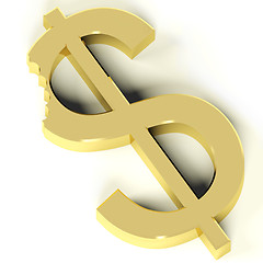 Image showing Dollar With Bite Showing Devaluation Economic Crisis And Recessi