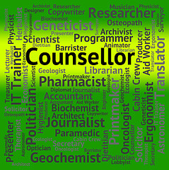 Image showing Counsellor Job Means Consultant Words And Confidante