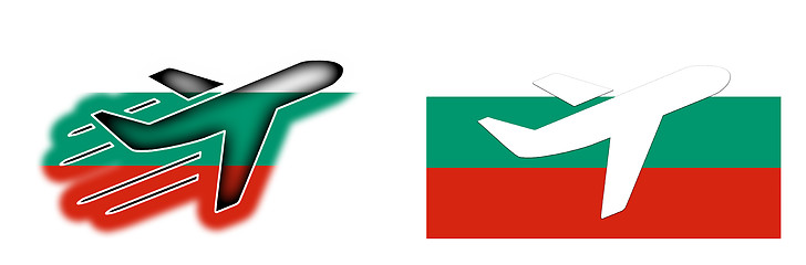 Image showing Nation flag - Airplane isolated - Bulgaria