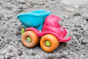Image showing Children\'s machine in the sand