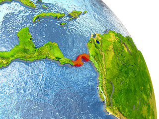 Image showing Panama on Earth in red