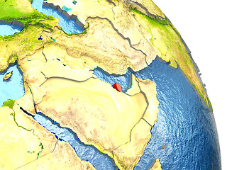 Image showing Qatar on Earth in red