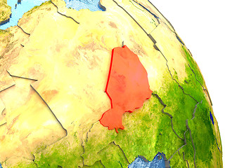 Image showing Niger on Earth in red