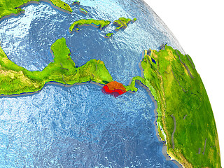 Image showing Costa Rica on Earth in red