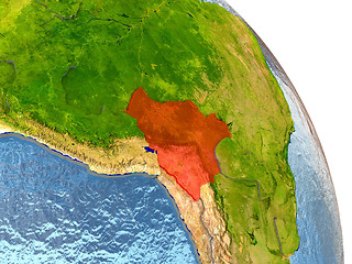 Image showing Bolivia on Earth in red