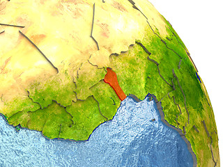 Image showing Benin on Earth in red