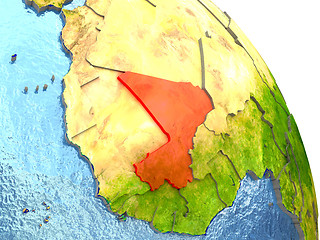 Image showing Mali on Earth in red