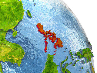 Image showing Philippines on Earth in red