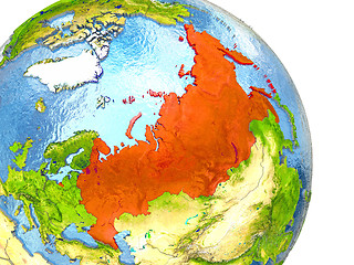 Image showing Russia on Earth in red