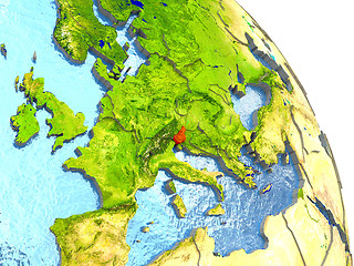 Image showing Slovenia on Earth in red