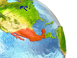 Image showing Mexico on Earth in red