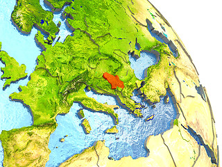 Image showing Serbia on Earth in red