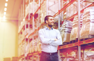 Image showing happy man at warehouse