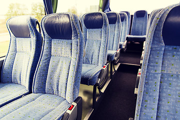 Image showing travel bus interior and seats