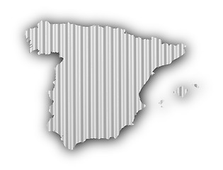 Image showing Map of Spain on corrugated iron