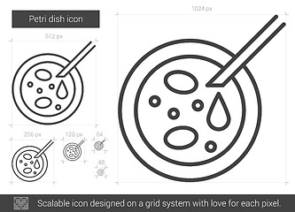 Image showing Petri dish line icon.