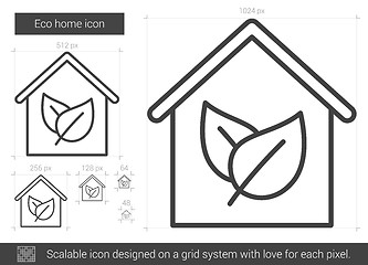 Image showing Eco home line icon.