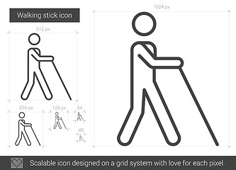 Image showing Walking stick line icon.