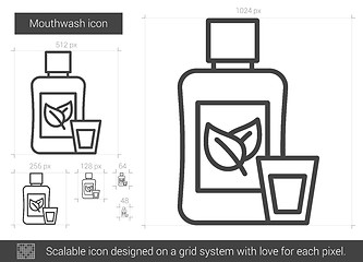 Image showing Mouthwash line icon.