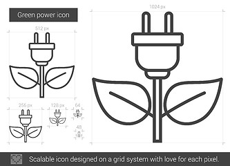 Image showing Green power line icon.