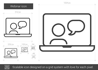 Image showing Webinar line icon.