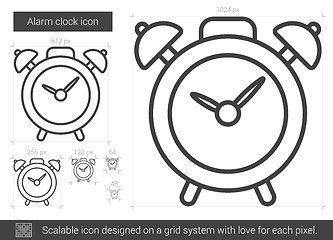 Image showing Alarm clock line icon.