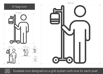 Image showing IV bag line icon.